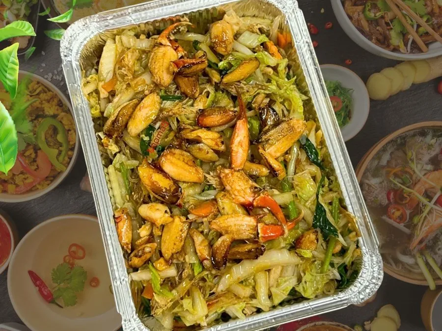 Miến xào càng cua