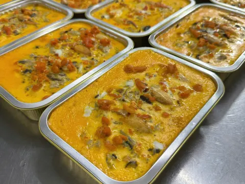 Chả cua gạch son hấp